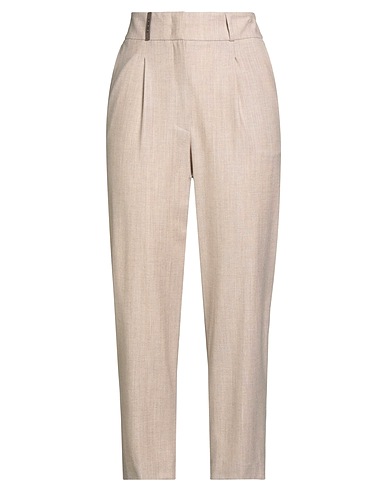 PESERICO Casual trouser Beige 75% Virgin Wool, 18% Viscose, 3% Polyamide, 3% Elastane, 1% Polyester