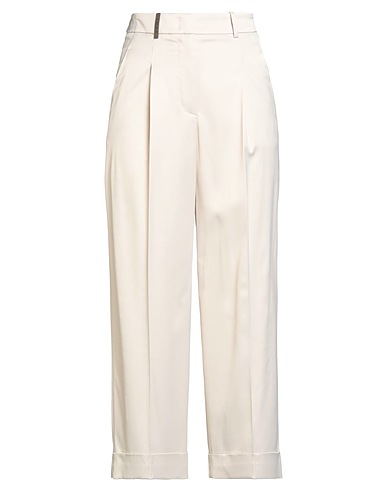 PESERICO Casual trouser Ivory 88% Viscose, 9% Wool, 3% Elastane