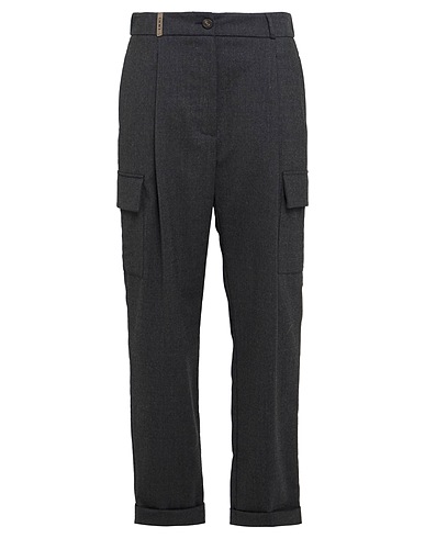PESERICO Casual pants Charcoal 60% Wool, 38% Polyester, 2% Elastane