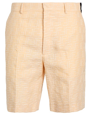 FENDI Shorts & Bermuda Pastel yellow 83% Linen, 17% Cotton