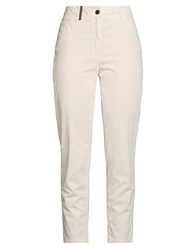 PESERICO Casual trouser Ivory 75% Cotton, 23% Modal, 2% Elastane