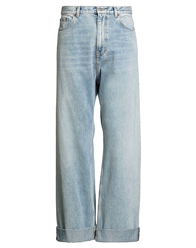 VALENTINO GARAVANI Pantalones vaqueros Azul marino 100% Algodón, Piel de bovino