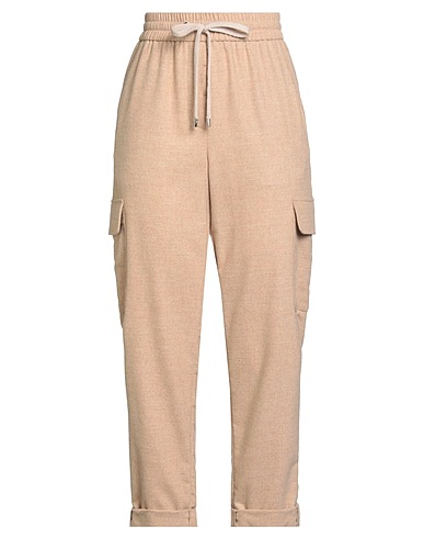PESERICO Casual trouser Sand 39% Wool, 33% Polyester, 14% Viscose, 13% Polyamide, 1% Elastane