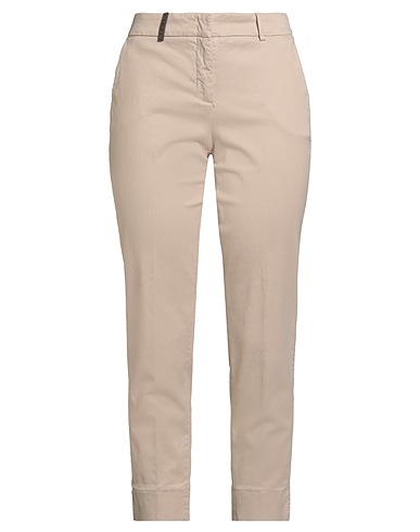 PESERICO Denim trousers Beige 50% Cotton, 44% Tencel™, 4% Silk, 2% Elastane