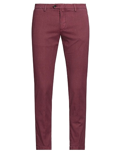 BRIGLIA 1949 Casual trouser Burgundy 70% Cotton, 17% Polyester, 10% Viscose, 3% Elastane