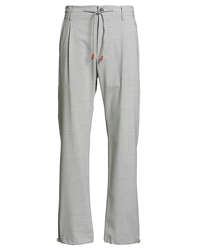 ELEVENTY Casual trouser Light grey 96% Wool, 4% Elastane