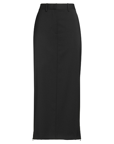 HELMUT LANG Midi skirt Black 100% Virgin Wool