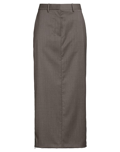 HELMUT LANG Midi skirt Taupe 100% Virgin Wool