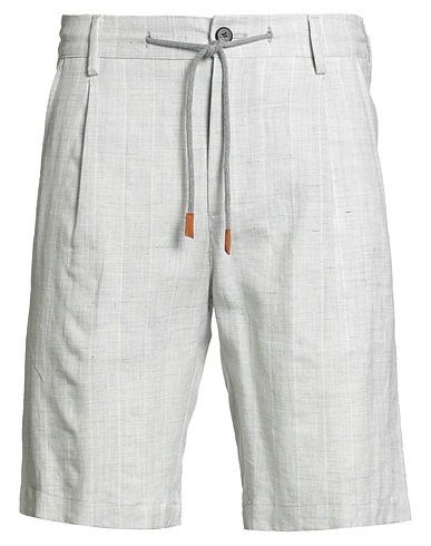 ELEVENTY Shorts & Bermuda PLATINUM Light grey 60% Linen, 40% Wool