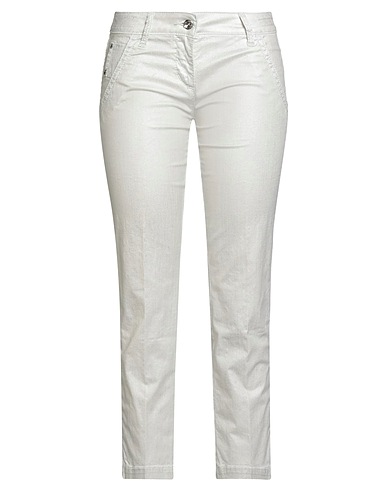 JACOB COHЁN Denim trousers Off white 97% Cotton, 3% Elastane