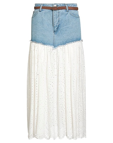 TENSIONE IN Long skirt White 100% Cotton