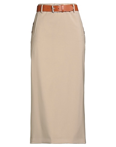 MOSCHINO Midi skirt COUTURE Beige 100% Virgin Wool