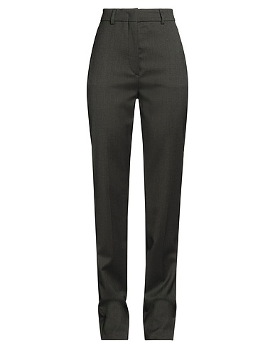 SPORTMAX Casual trouser Dark green 98% Virgin Wool, 2% Elastane