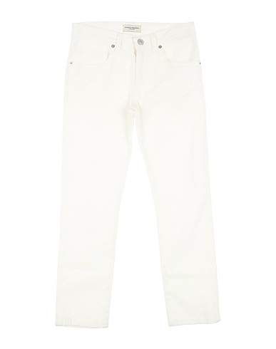 PAOLO PECORA Casual trouser Ivory 97% Cotton, 3% Elastane