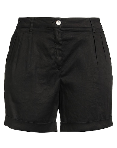 RE_HASH Shorts & Bermuda Nero 69% Lino, 29% Cotone, 2% Elastan