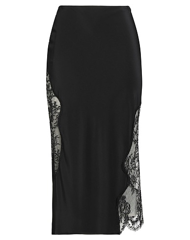 ERIKA CAVALLINI Midi skirt Black 100% Silk, Polyamide