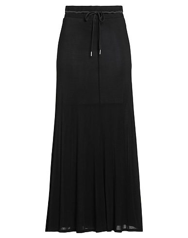 HELMUT LANG Long skirt Black 90% Viscose, 10% Elastane
