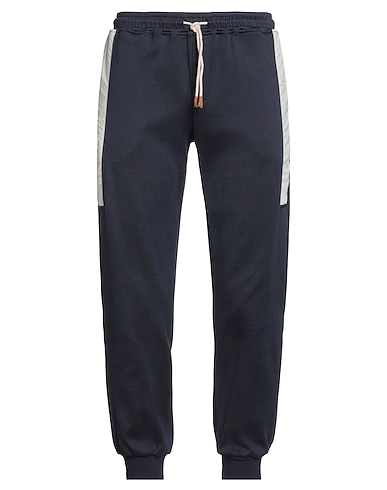 ELEVENTY Casual trouser PLATINUM Navy blue 98% Cotton, 2% Polyamide, Wool, Linen