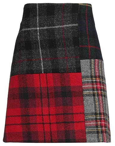WEEKEND MAX MARA Mini skirt HARRIS TWEED Black 100% Virgin Wool