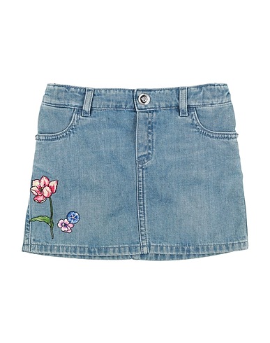 VERSACE YOUNG Denim skirt Blue 100% Cotton, Polyester