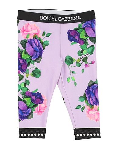 DOLCE&GABBANA Leggings Lila 90% Baumwolle, 10% Elastan, Polyester, Polyamid