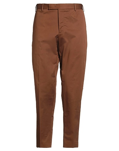 PT Torino Casual trouser Chocolate brown 60% Cotton, 40% Linen