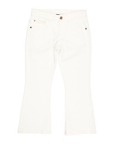 VERSACE YOUNG Denim trousers White 99% Cotton, 1% Elastane