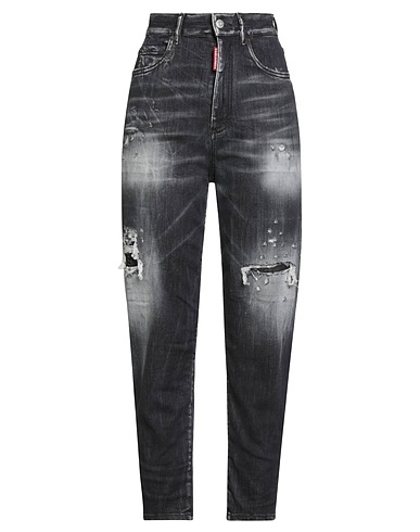 DSQUARED2 Denim trousers 92% Cotton, 6% Elastomultiester, 2% Elastane, Cow leather