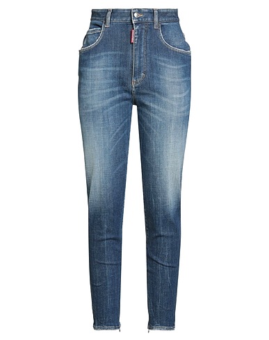 DSQUARED2 Denim pants Blue 93% Cotton, 4% Polyester, 3% Elastane, Calfskin