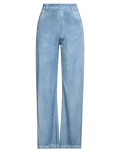 KANGRA Casual trouser Pastel blue 96% Silk, 4% Elastane