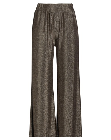 CLUB VOLTAIRE Casual trouser Gold 55% Nylon, 40% Lurex®, 5% Elastane
