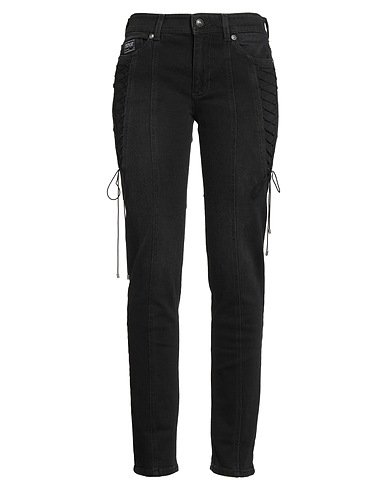 VERSACE JEANS COUTURE Denim trousers Black 99% Cotton, 1% Elastane