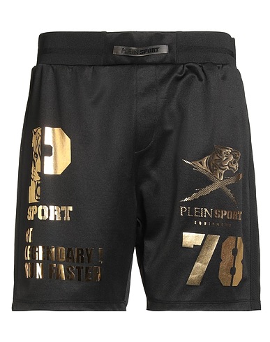 PLEIN SPORT Shorts & Bermuda Black 65% Polyester, 35% Cotton