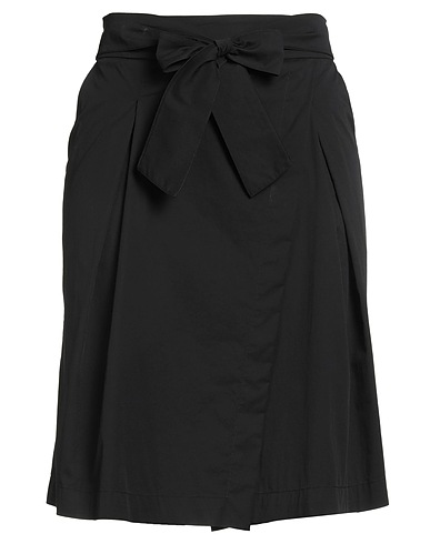 ALESSIA SANTI Midi skirt Black 66% Cotton, 31% Polyamide, 3% Elastane