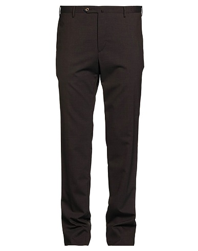 PT Torino Casual trouser Dark brown 98% Virgin Wool, 2% Elastane