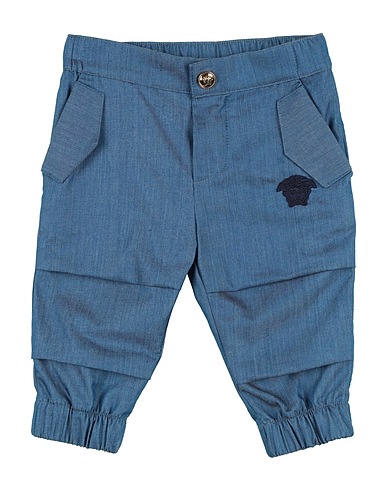 VERSACE YOUNG Denim trousers Blue 100% Cotton, Viscose, Polyester
