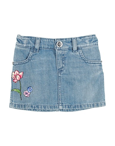 VERSACE YOUNG Denim skirt Blue 100% Cotton, Polyester