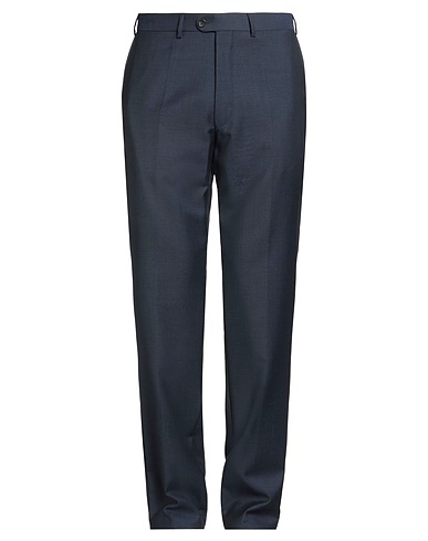 EDUARD DRESSLER Casual pants Navy 100% Virgin Wool