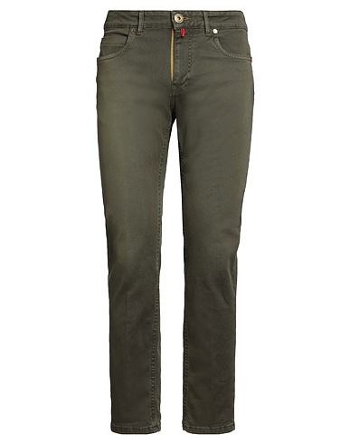 TAKE-TWO Denim pants UPGRADE DENIM Military green 97% Cotton, 3% Elastane