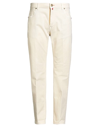 TAKE-TWO Denim pants UPGRADE DENIM Cream 97% Cotton, 3% Elastane
