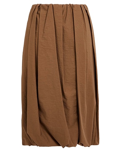 BRUNELLO CUCINELLI Midi skirt Brown 87% Cotton, 13% Polyamide
