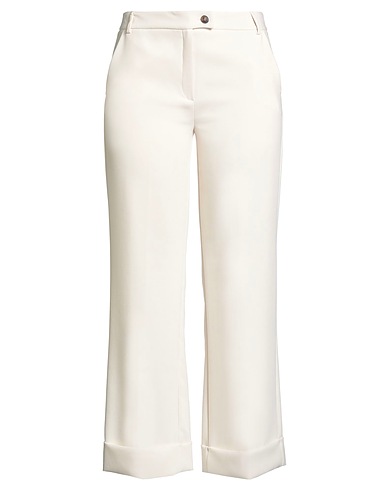 EMME by MARELLA Casual trouser Ivory 75% Polyester, 19% Viscose, 6% Elastane