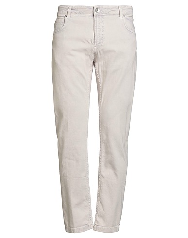 ELEVENTY Denim trousers PLATINUM Off white 98% Cotton, 2% Elastane