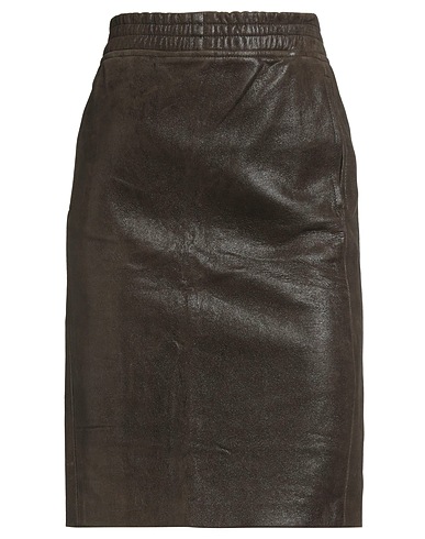 PESERICO Mini skirt Dark green 100% Leather