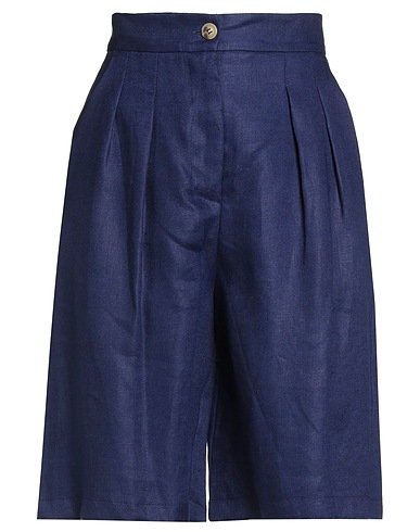 VICOLO Shorts & Bermuda Blue 100% Linen