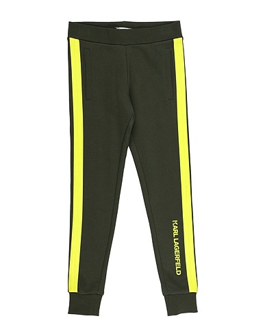 KARL LAGERFELD Casual pants KIDS Military green 87% Cotton, 13% Polyester, Elastane