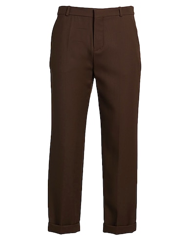BALMAIN Casual pants Dark brown 100% Virgin Wool