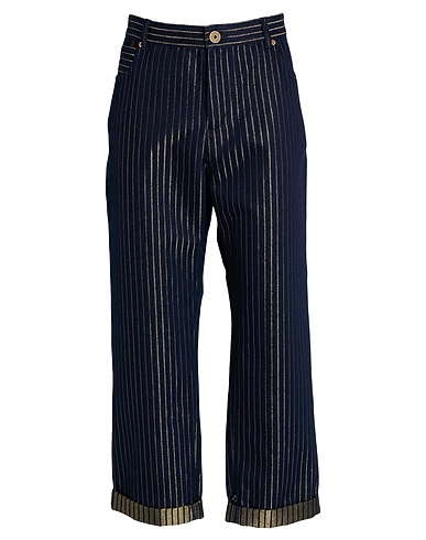 BALMAIN Casual pants Navy 69% Cotton, 20% Viscose, 11% Metallic Polyester