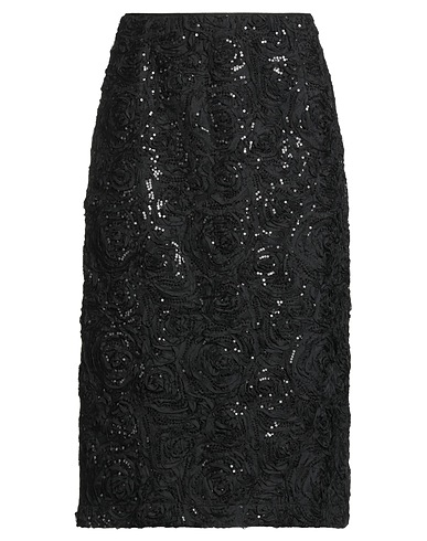BAUM UND PFERDGARTEN Midi skirt Black 100% Recycled polyester