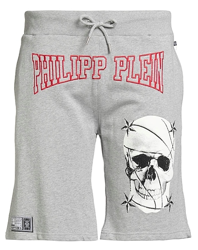 PHILIPP PLEIN Shorts & Bermuda Light grey 100% Cotton